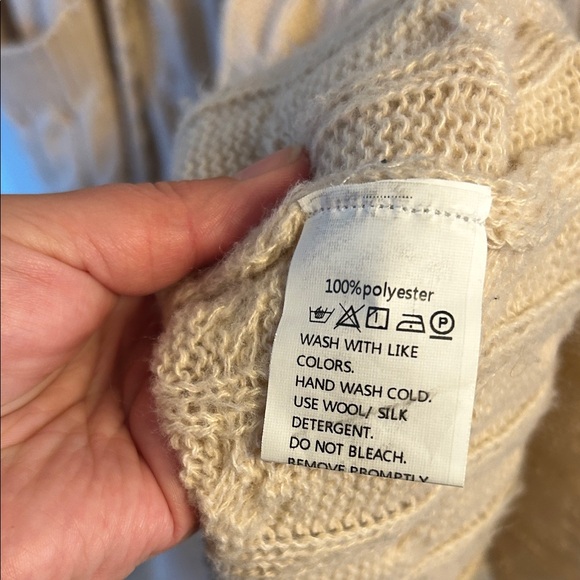 Cozy Cream Cable Knit Sweater Long 3x - Picture 2 of 5